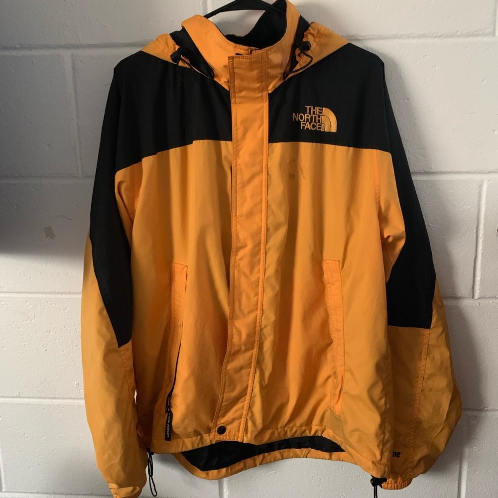 The North Face Yellow Rain Jacket Windbreaker (L)